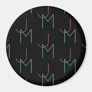 Imán Iniciales modernas de baldosas editables y elegant