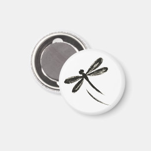 Imán Ink Brush Dragonfly – Arte de Insecto Minimalista