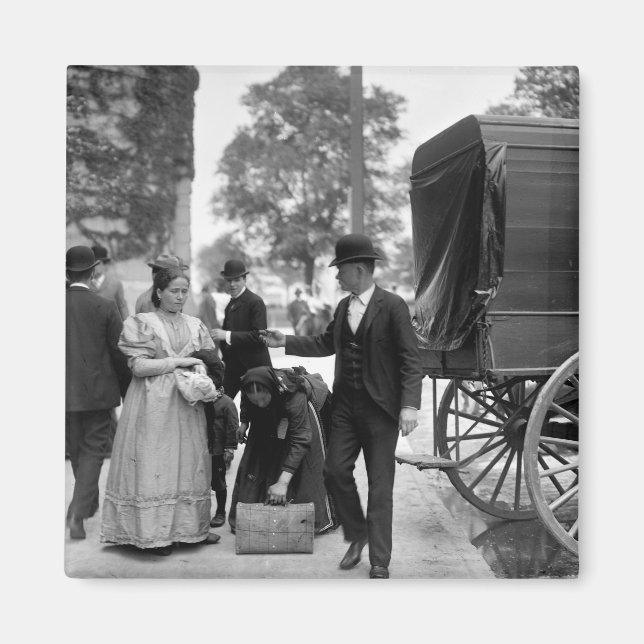 Imán Inmigrantes en Battery Park, 1900 (Frente)
