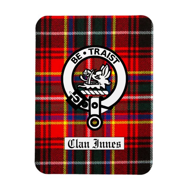 Imán Innes Escudo Badge & Tartán (Vertical)