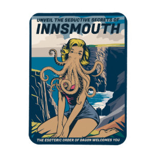 Imán Innsmouth Pin-up Cthulhu Afiche de viaje Lovecraft