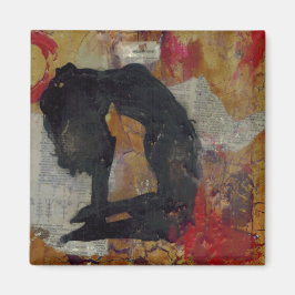 Imán Inquisitivo Chica de Yoga - Magnet cuadrado