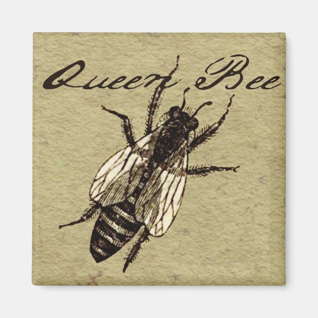 Imán Inscripción de Bug de Vida Silvestre Queen Bee (Frente)