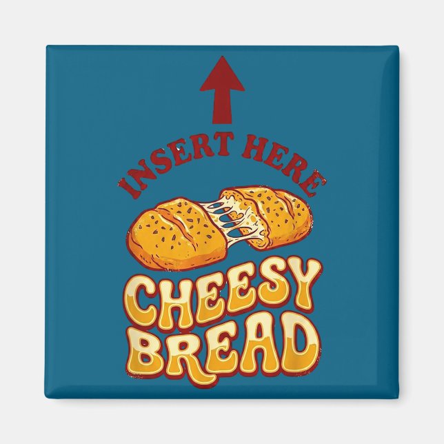 Imán Insertar camiseta de pan con queso divertido amant (Frente)