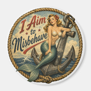 Imán Insigne Retro de Sirena Me Propongo Portarme Mal