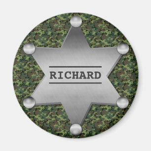 Imán Insignia conocida del camuflaje del sheriff verde