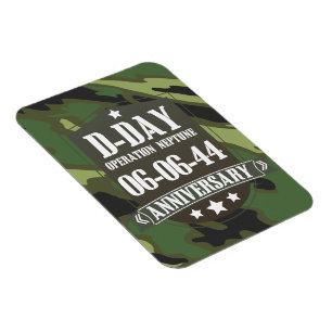 Imán Insignia de aniversario del Día D con camuflaje