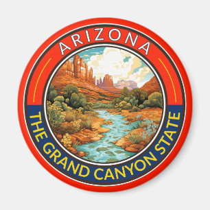 Imán Insignia de arte de viaje de Arizona