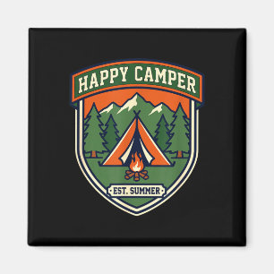 Imán Insígnia de campamento feliz tienda de campaña mon