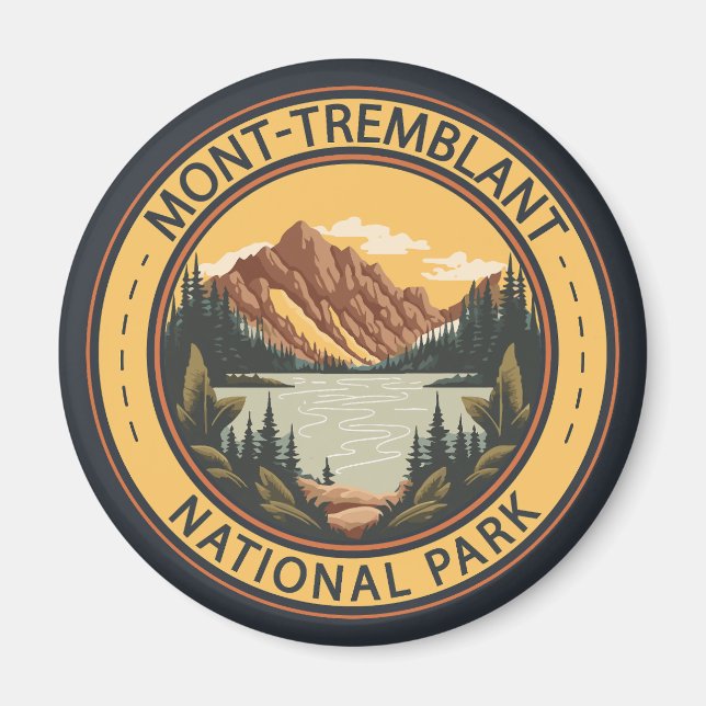 Imán Insignia de Canadá del Parque Nacional Mont-Trembl (Frente)