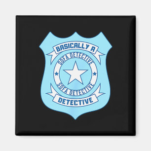 Imán Insignia de Detective de Sofá Divertido Crimen Rea