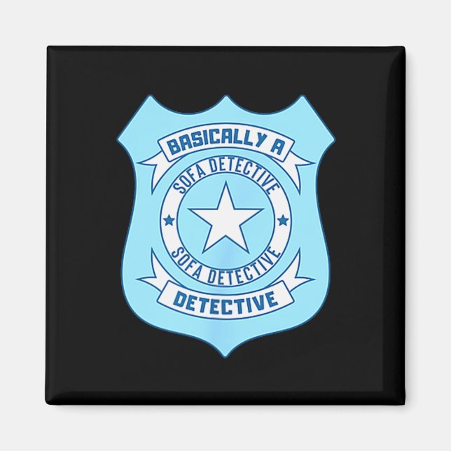 Imán Insignia de Detective de Sofá Divertido Crimen Rea (Frente)