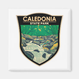 Imán Insignia de época del Parque Estatal de Caledonia 