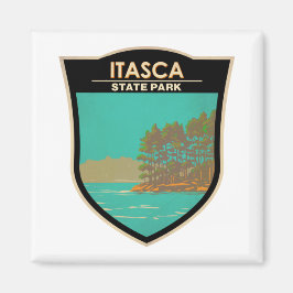 Imán Insignia de época del Parque Estatal Itasca Minnes