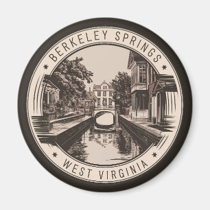 Imán Insignia de Ilustracion de Berkeley Springs West V