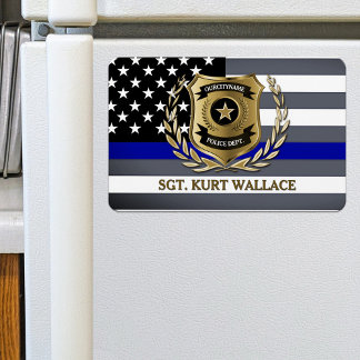 Imán Insignia de la policía delgada de la línea azul pe