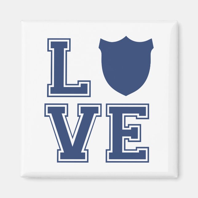 Imán Insignia de oficial de policía - L O V E (Frente)