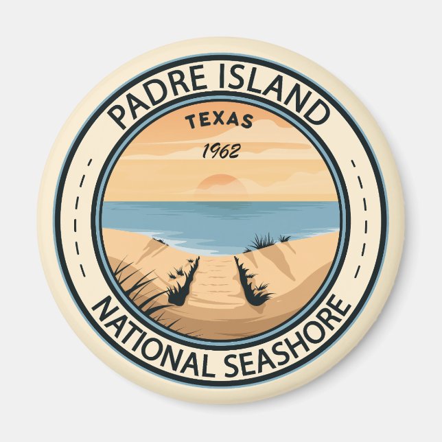 Imán Insignia de Texas para la Isla del Padre (Frente)