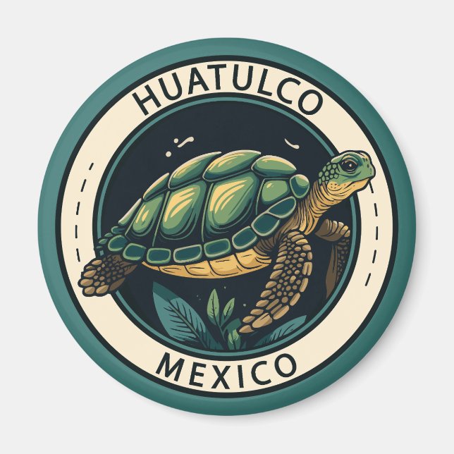Imán Insignia de tortuga de Huatulco México (Frente)