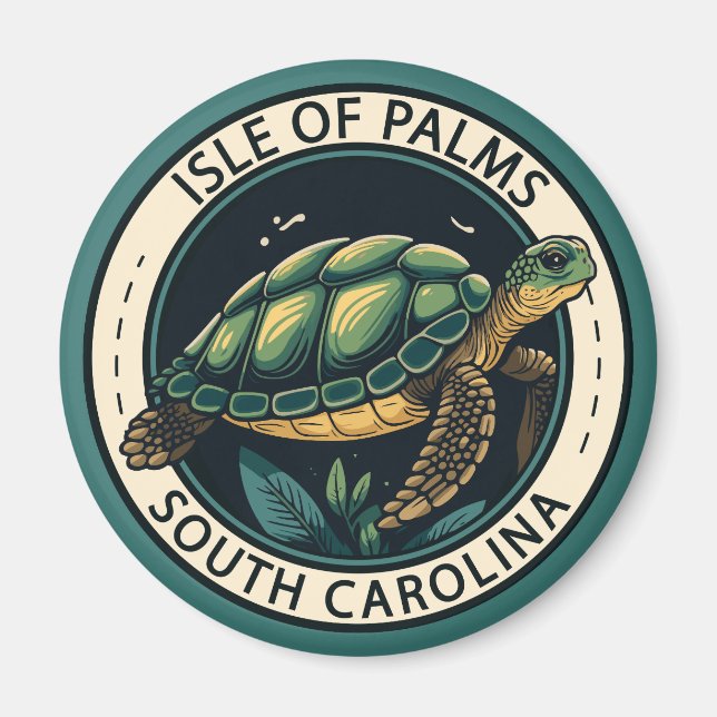 Imán Insignia de tortuga de la Isla de Palmas de Caroli (Frente)