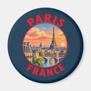 Imán Insígnia de viaje vintage de París Francia