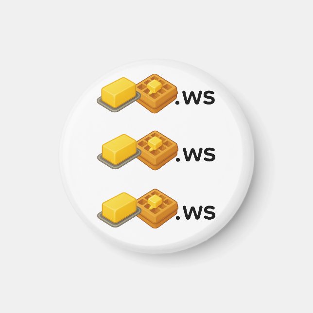 Imán Insignia de Waffle de Mantequilla (Frente)
