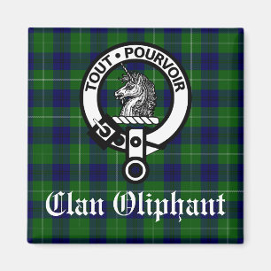 Imán Insignia Escudo de Clan Oliphant y Tartán