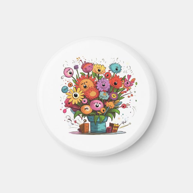 Imán Insígnia floral Flores, regalo de imán, cualquier  (Frente)