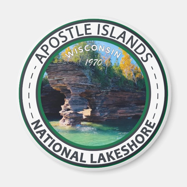 Imán Insignia nacional de las islas Apóstol Lakeshore W (Frente)