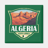 Insignia retro de Ilustracion de Argelia