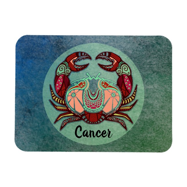 Imán Insignia retro del cangrejo del cáncer (Horizontal)