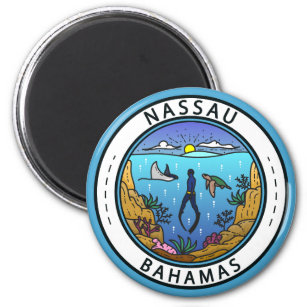 Imán Insignia Scuba de Nassau Bahamas