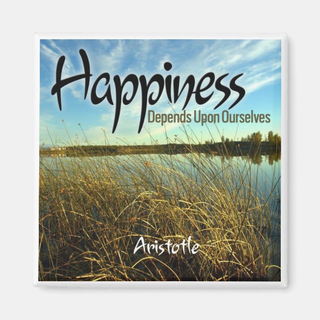 Imán Inspiración — Aristóteles y Felicidad (Frente)