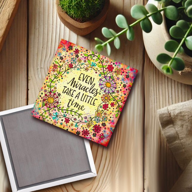 Imán Inspiración Bonitos florales milagros cita inspira (Subido por el creador)