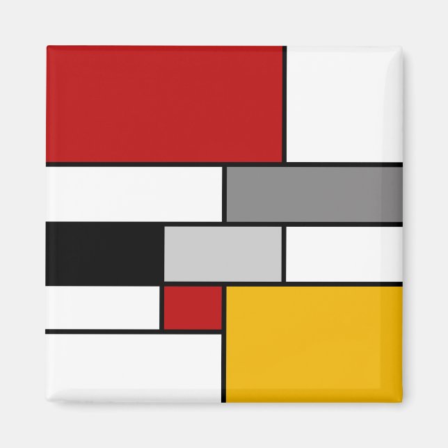Imán Inspiración colorida de Mondria (Frente)