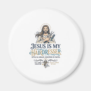 Imán Inspiración de camiseta para peluquero de Jesus Be