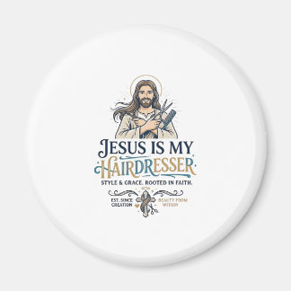 Imán Inspiración de camiseta para peluquero de Jesus Be