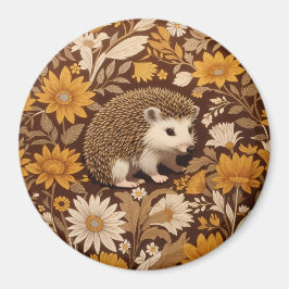 Imán Inspiración de Hedgehog Brown Floral William Morri
