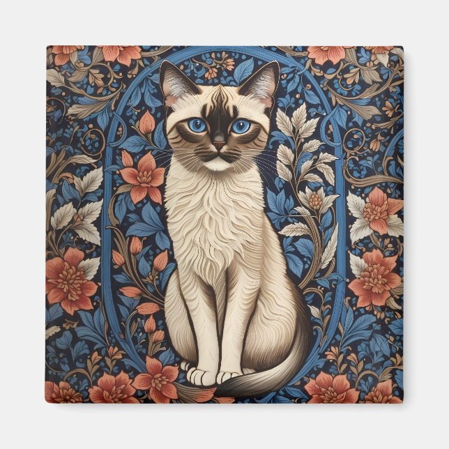 Imán Inspiración del gato siamés de ojos azules William (Frente)