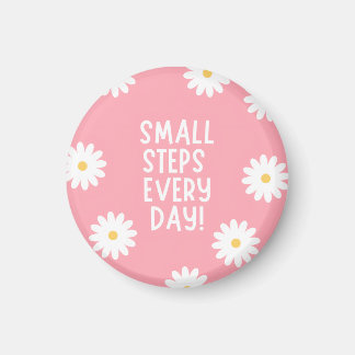 Imán Inspiración floral rosa: pequeños pasos cada día