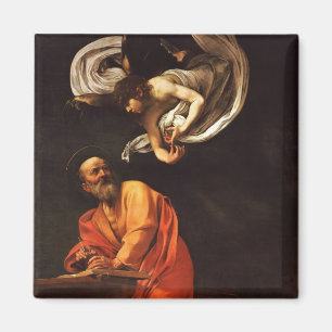 Imán Inspiración San Mateo Caravaggio pintando arte