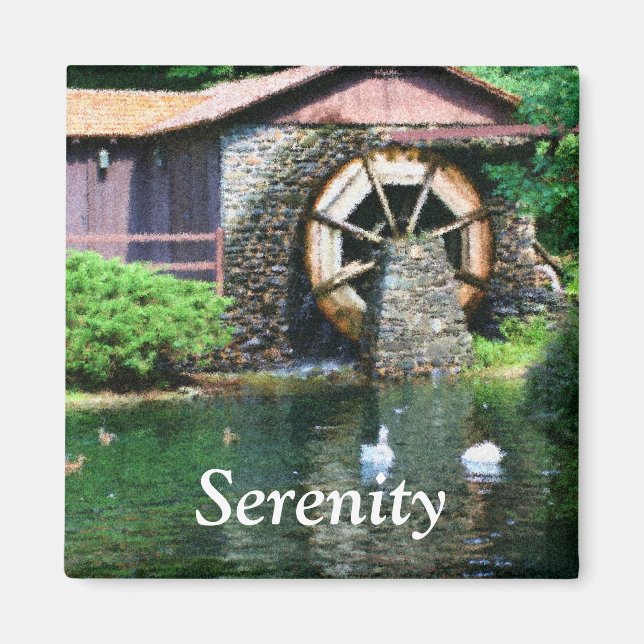 Imán Inspirador de la rueda del agua de la serenid (Frente)