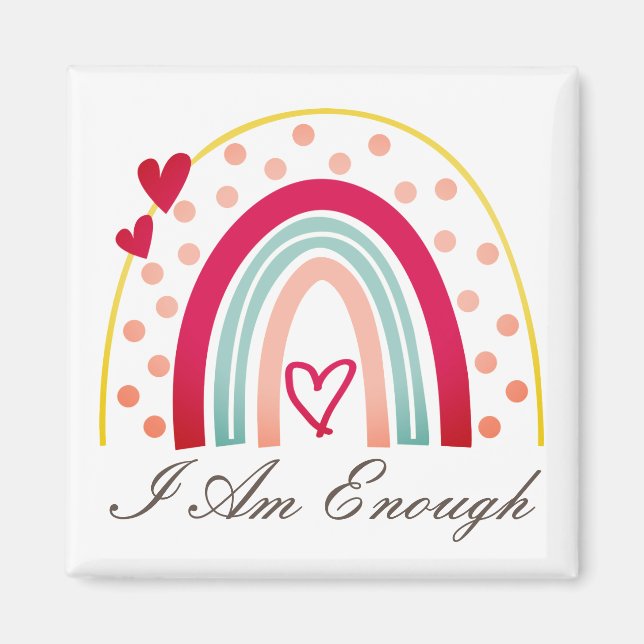 Imán Inspirador lindo, soy suficiente afirmación (Frente)