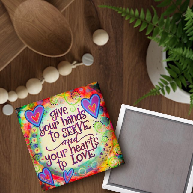 Imán Inspirador Manos De Servicio Cita Inespiritividad (Subido por el creador)