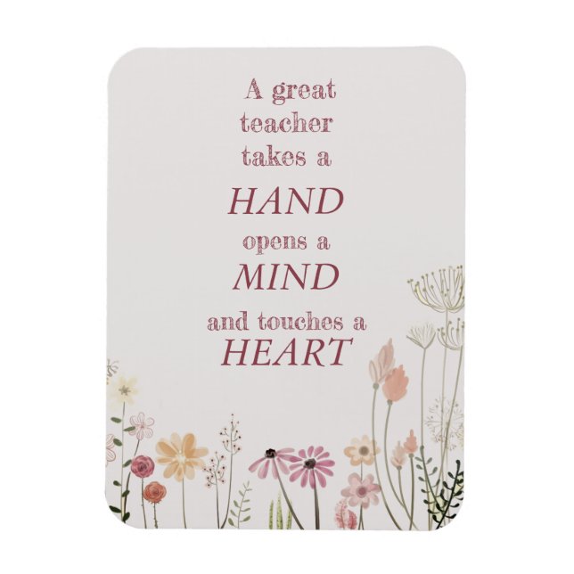 Imán Inspirador Rosa Floral Una Gran Tarjeta De Cita De (Vertical)