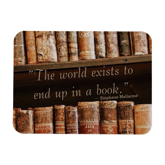 Imán Inspirando cita del libro antiguo (Horizontal)