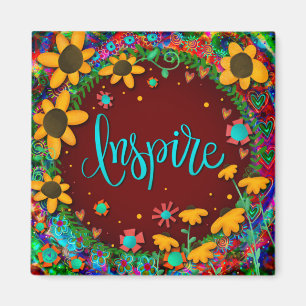 Imán Inspirar Bonito colorida flores de diversión inesp