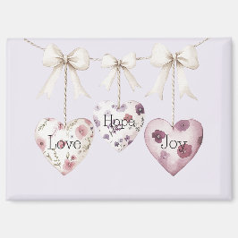 Imán Inspirational Floral Love Hope Joy Hearts Bow