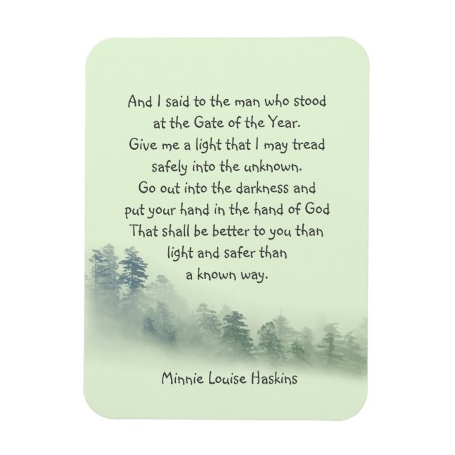 Imán Inspirational Poem Put your Hand in God (Vertical)