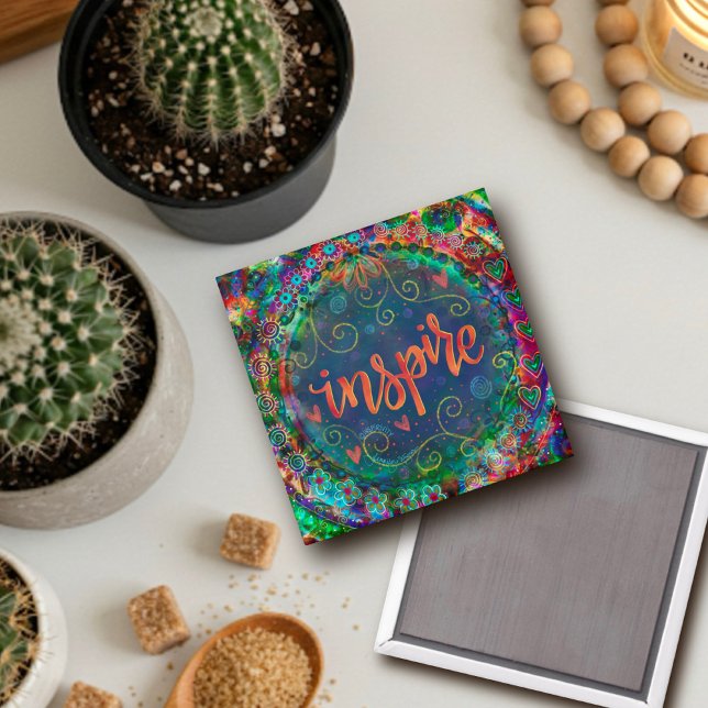 Imán Inspire Bonito, diversión, una palabra, inespiritu (Subido por el creador)